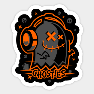 Ghosty Bones Orange Sticker